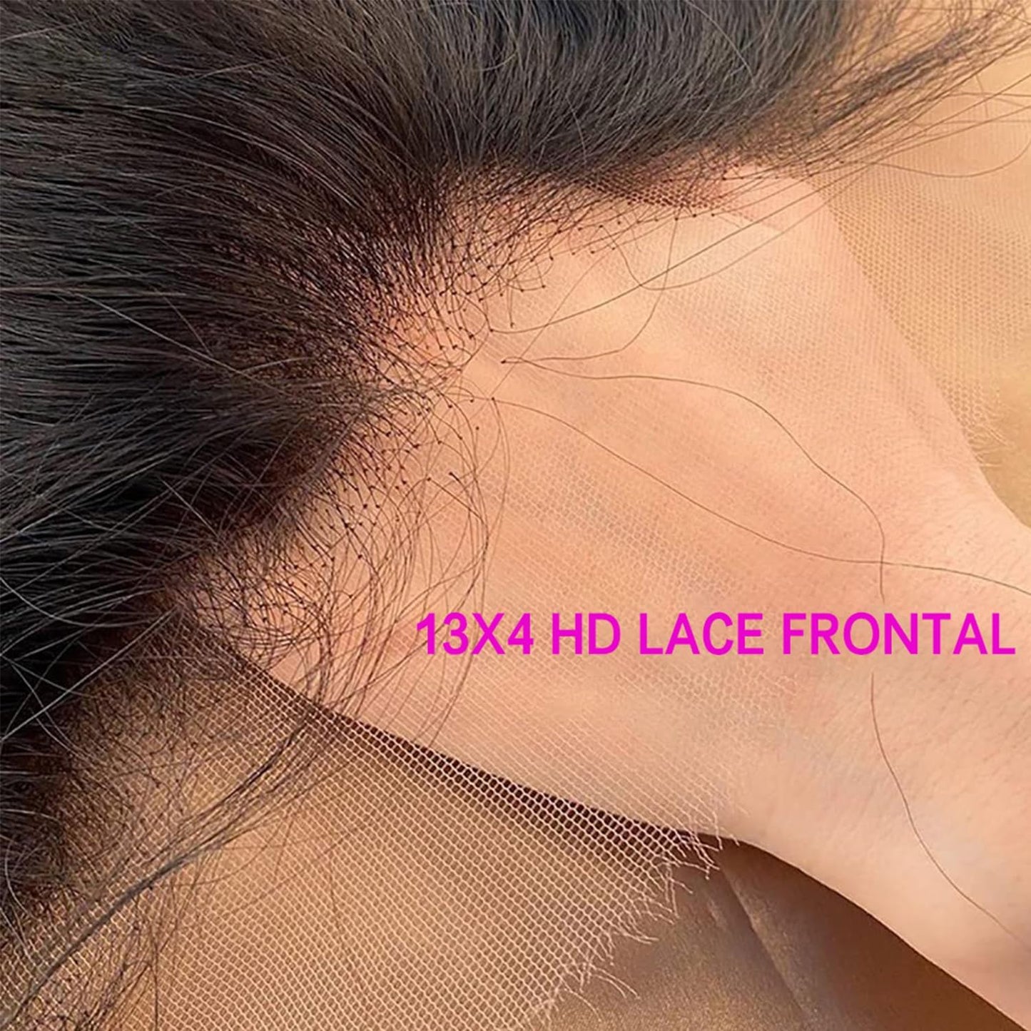 Lace Frontal Closure Deep Wave 13x4 Ear to Ear Frontal HD Lace 8 Inch Brazilian Curly HD Lace Frontal Closure Virgin Human Hair Pre Plucked with Baby Hair 150% Density Natural Black Color