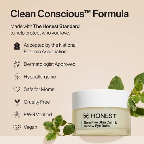 Honest Beauty Eye Balm - Moisturizing & Firming for Sensitive Skin | Hypoallergenic, Fragrance-Free, 0.5 oz