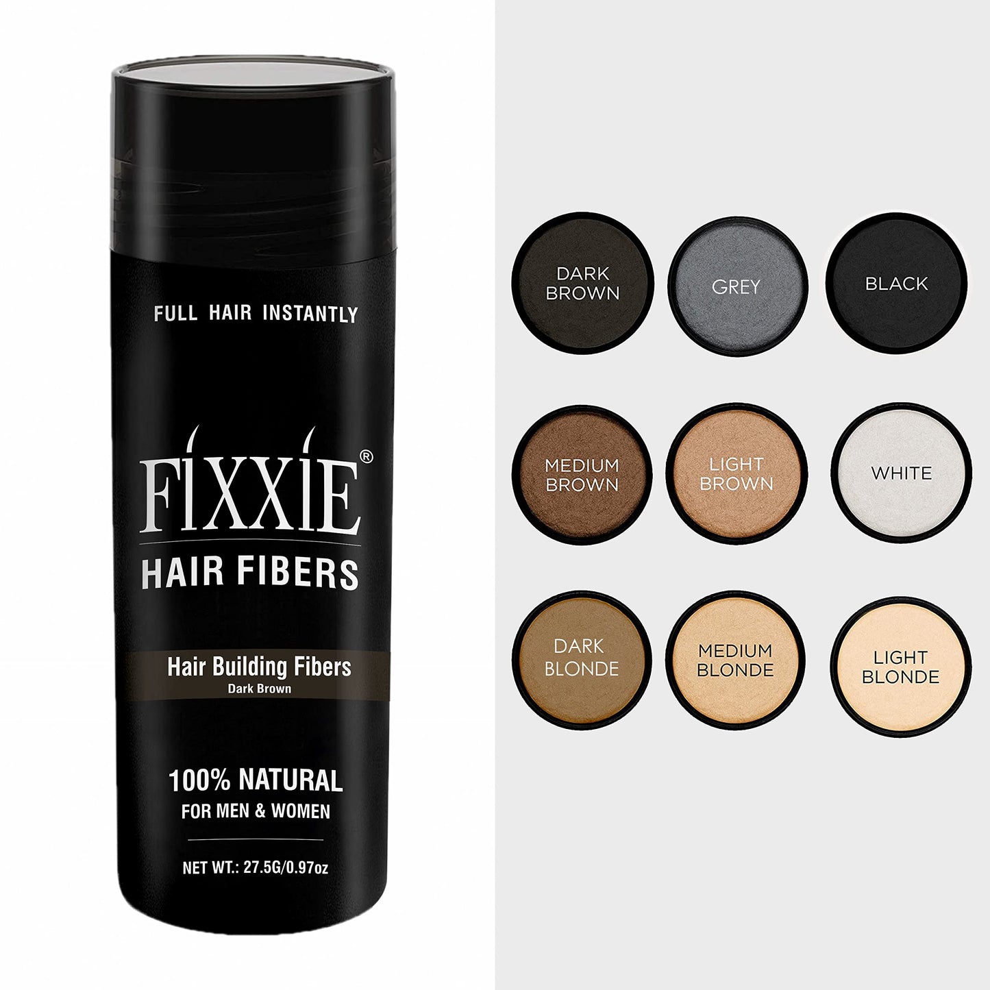 FIXXIE Hair Fibers DARK BLONDE for Thinning Hair 27.5g Bottle, Hair Fibre Concealer for Hair Loss for Men and Women, Naturally Thicker Looking Hair with Keratin Hair Fibres