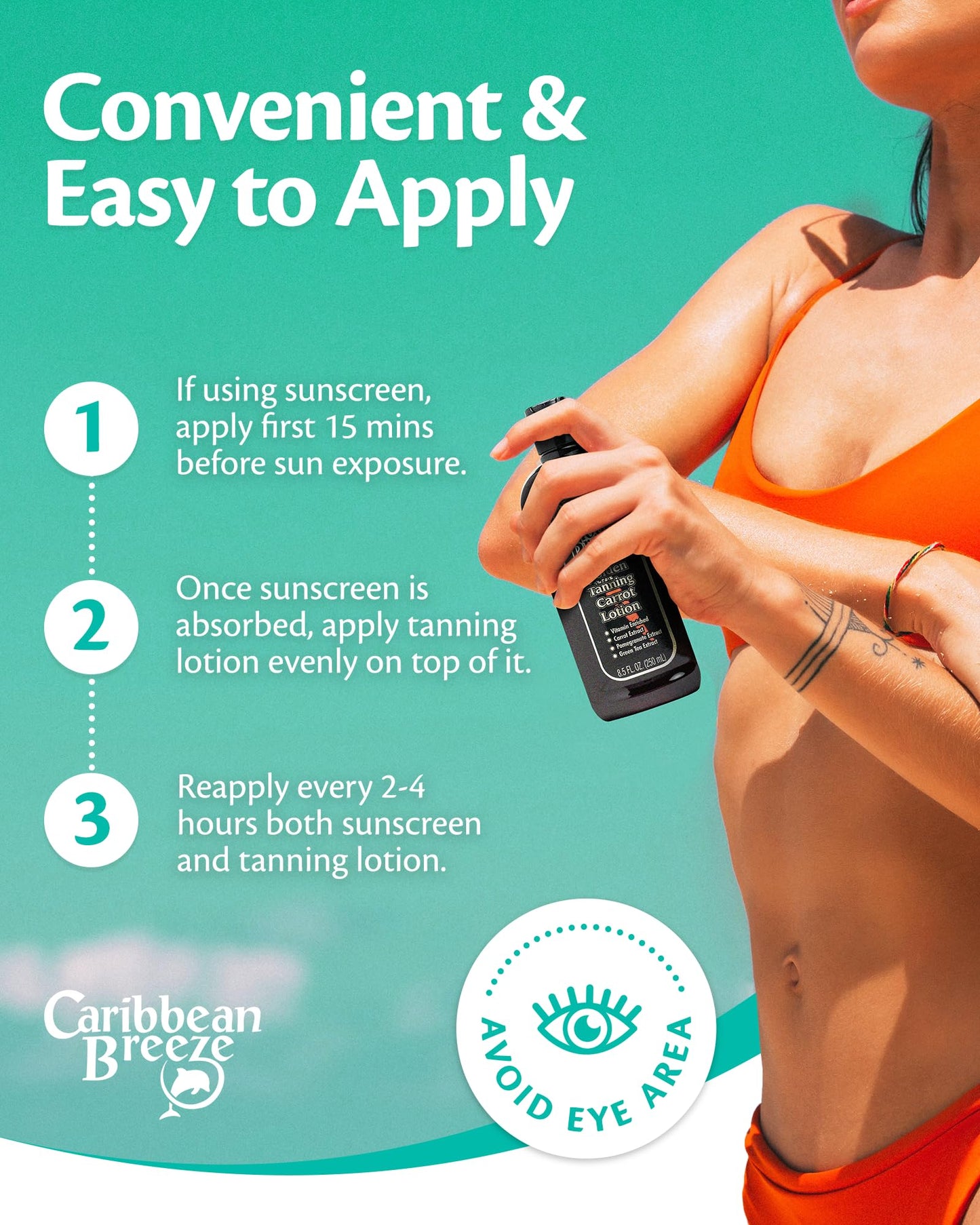 Caribbean Breeze Ultimate Carrot Tanning Oil Outdoor, Tanning Oil Spray with Coconut Oil, Aloe Extracts, Rich in Anti-Oxidants, Moisturizes the Skin and Anti-Aging Properties, 8.5 oz (250 ml)