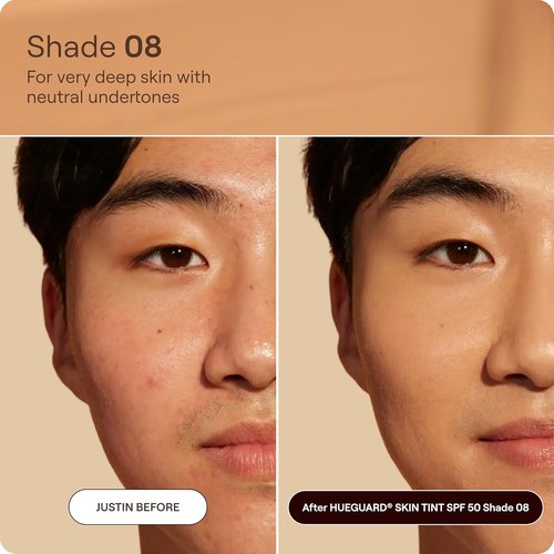 Live Tinted Hueguard Skin Tint SPF 50 | Tinted Mineral Sunscreen with Hydrating Finish - Light-Medium Coverage, 1.35 fl oz - Shade 08
