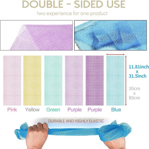 **UJFQBH African Bath Sponge Set - Exfoliating Shower Scrubber for Smooth Skin | 6 Colors Included**