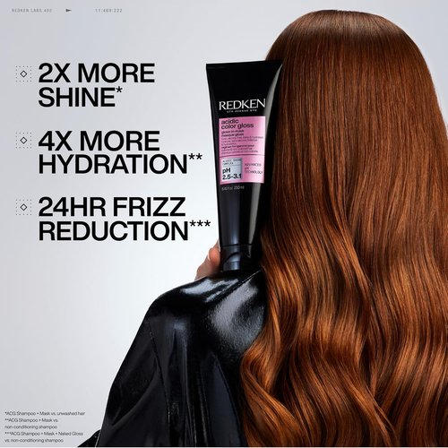 Redken Acidic Color Gloss Gloss-in-Mask - 1-Minute High Shine Hair Treatment & Deep Hydration, Silicone-Free Mask for Dull or Color-Treated Hair