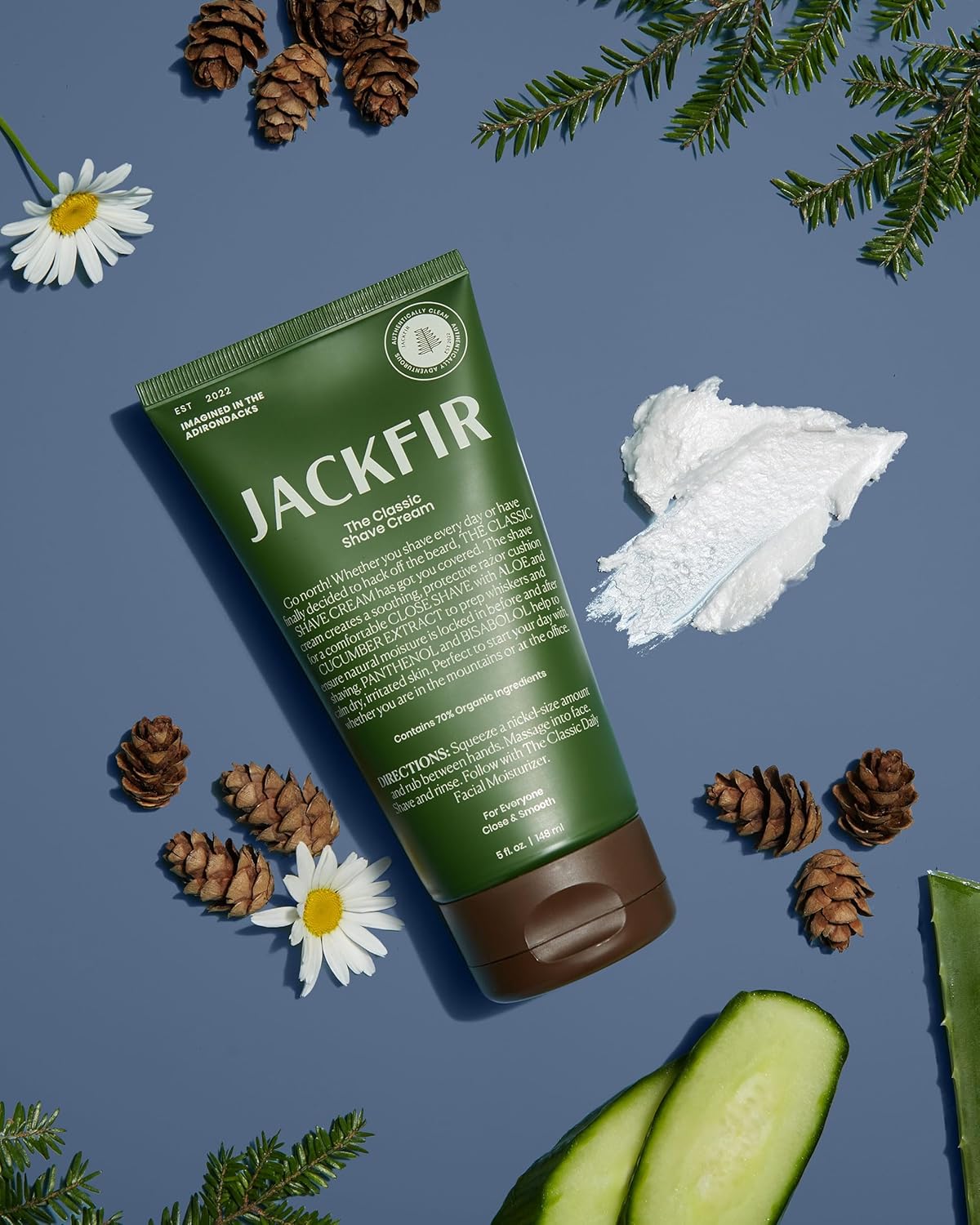 Jackfir Classic Shave Cream - Smooth Hydrating Formula with Aloe & Cucumber Extract | 5 Fl Oz
