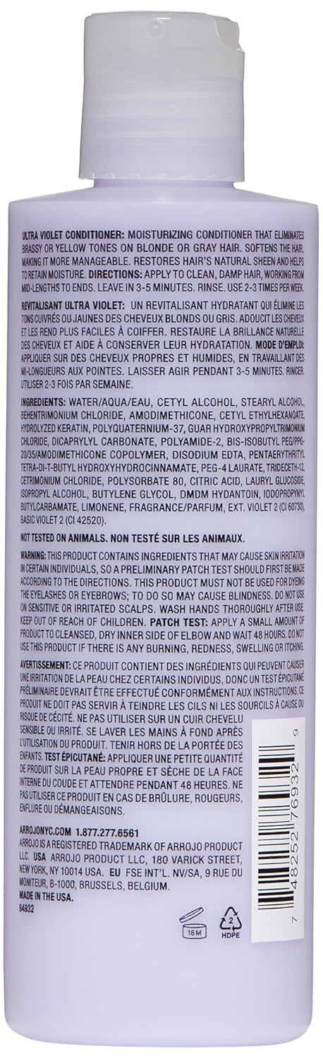 ARROJO Ultra Violet Conditioner - Floral Bouquet for Blonde Hair | 8.5 Fl Oz