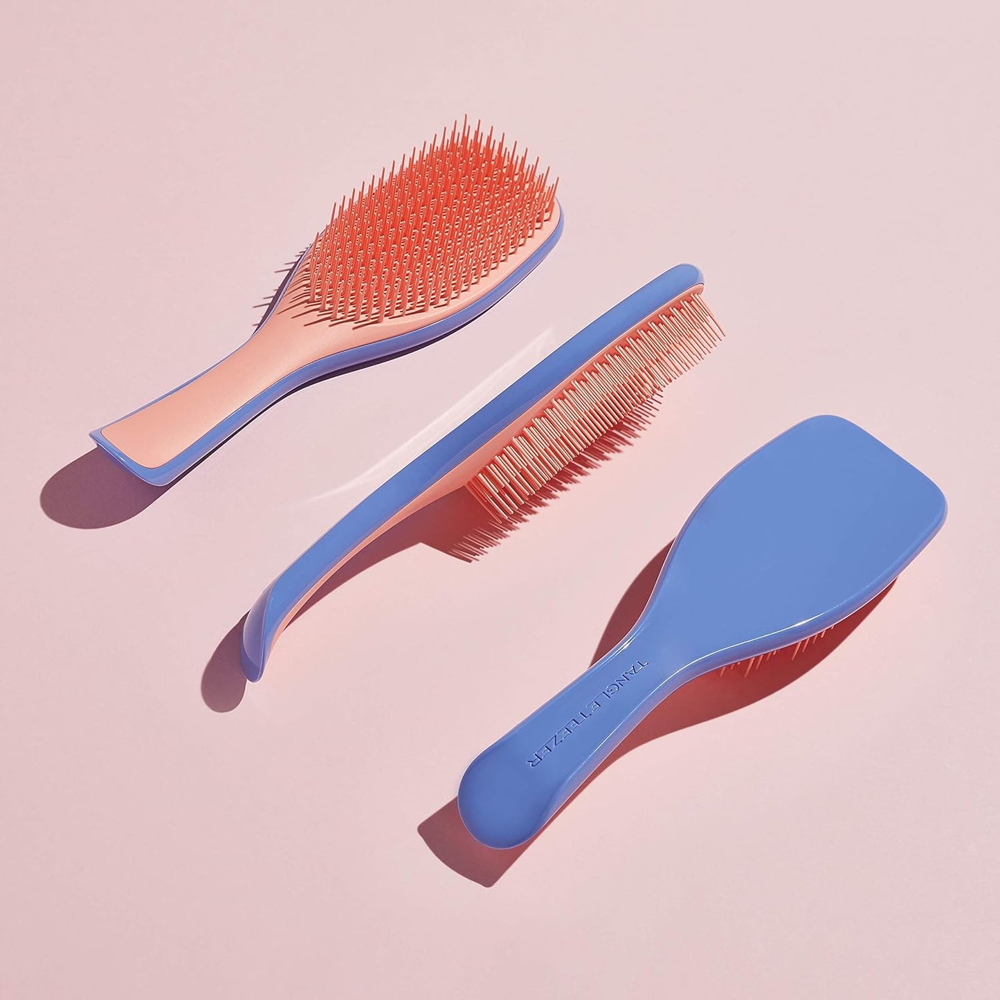 Tangle Teezer Ultimate Detangler Hairbrush Duo - Eliminates Knots & Reduces Breakage | Regular & Travel Size, Apricot Blaze & Wisteria Leaf