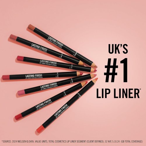 Rimmel Lasting Finish 8HR Lip Liner Pencil - Vibrant, Blendable Formula in 195 Sunset Pink, .04oz