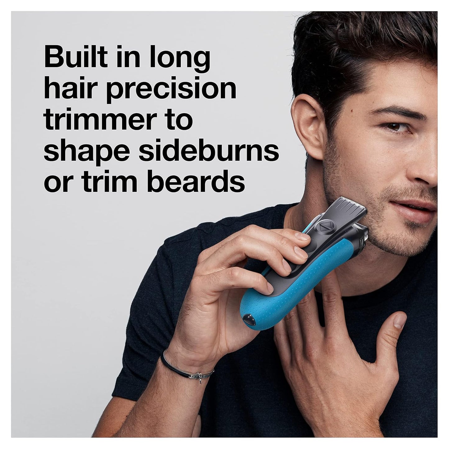 Braun Electric Series 3 Razor - Rechargeable Wet & Dry Foil Shaver with Precision Trimmer | Blue/Black, 4 Piece
