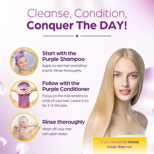 Herbishh Purple Shampoo - Eliminate Yellow & Brassy Undertones | 16.9 fl. Oz, Deep Cleansing & Frizz Control