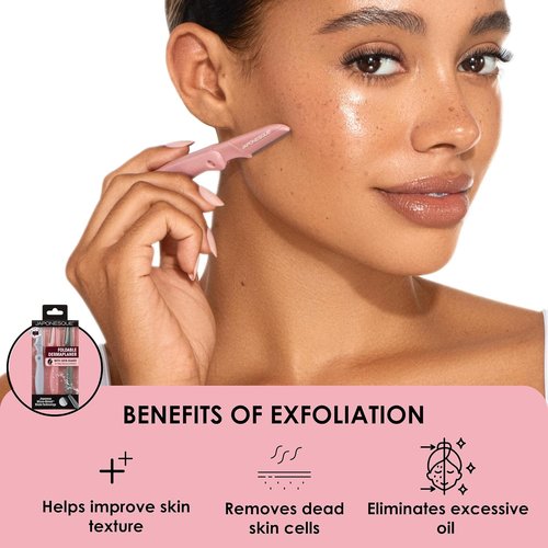 JAPONESQUE Dermaplaner Facial Razors - 3-Piece Eyebrow & Hair Removal Kit | Multicolor Blades