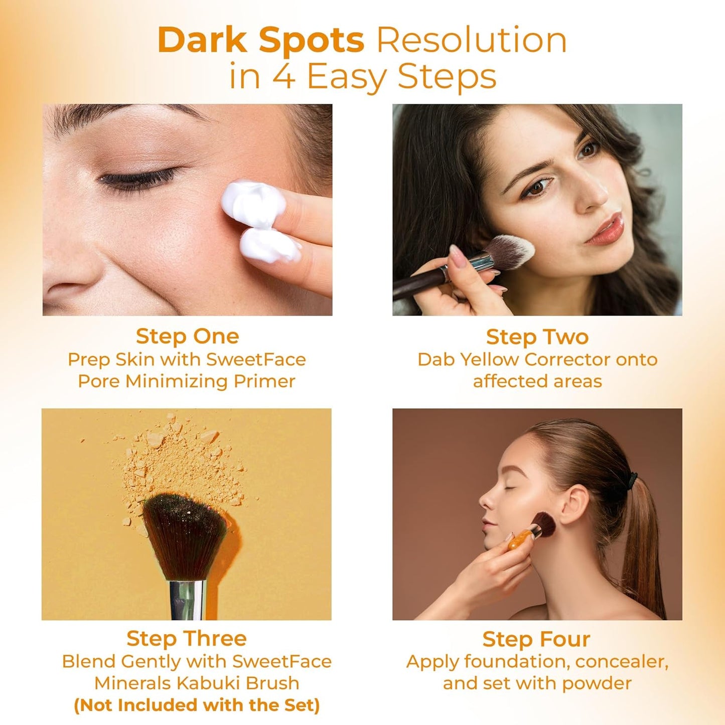 Yellow Corrector Powder by [Brand Name] - Concealer for Redness & Dark Circles | Talc-Free, Vegan, 5g Jar