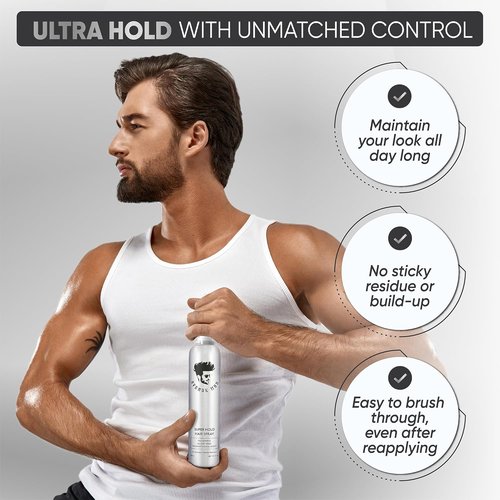 Avenue Man Super Hold Hairspray for Men - Fast-Drying Formula for Long-Lasting Control - 10 oz