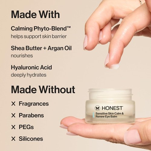 Honest Beauty Eye Balm - Moisturizing & Firming for Sensitive Skin | Hypoallergenic, Fragrance-Free, 0.5 oz