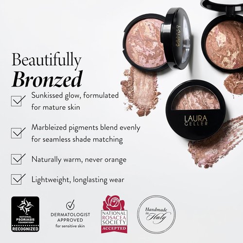 Laura Geller New York Baked Bronze-N-Brighten Bronzer Powder - Natural Medium Glow | Radiant Finish