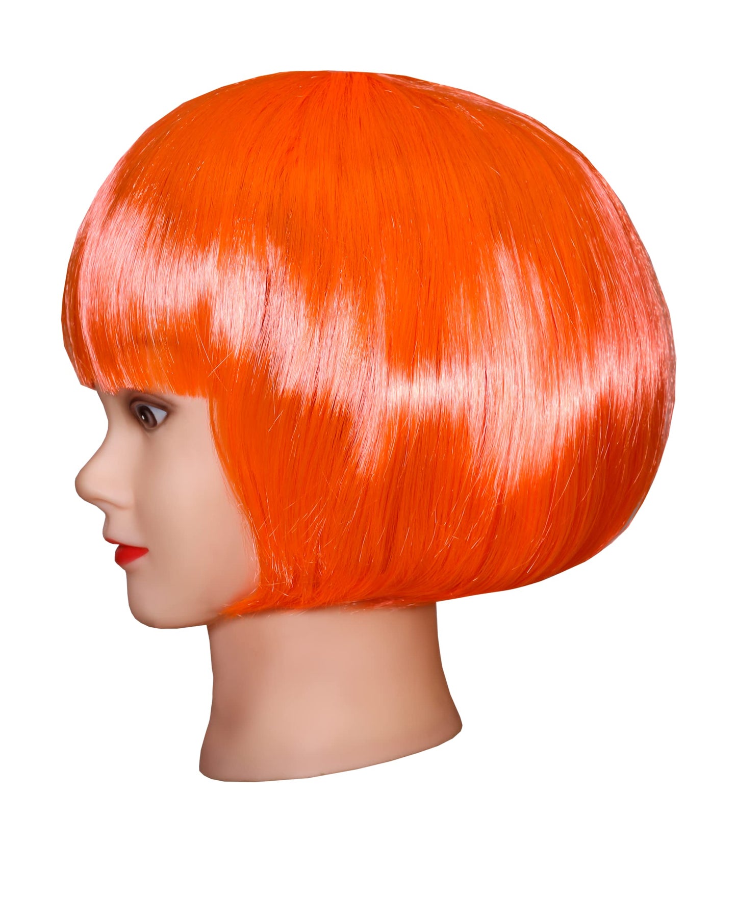 Matissa Short Straight 10" Bob Wig with Bangs Synthetic Fancy Dress Costume Halloween Party (Orange)