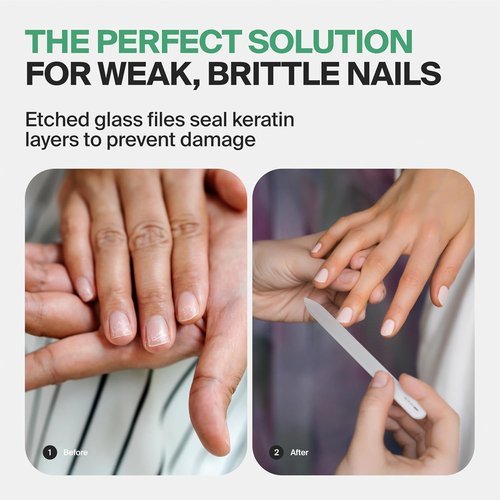 GERMANIKURE Glass Nail File - Professional Crystal Nail File in Suede Sleeve for Natural Nails | Perfect Manicure & Pedicure Tool