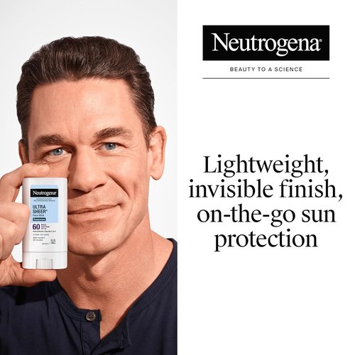 Neutrogena Ultra Sheer Stick Sunscreen SPF 60 - Invisible Finish, Broad Spectrum Protection, Travel Size .47 oz