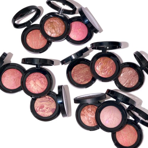 LAURA GELLER NEW YORK Baked Blush-n-Brighten Marbleized Blush + Angled Brush, Pink Buttercream