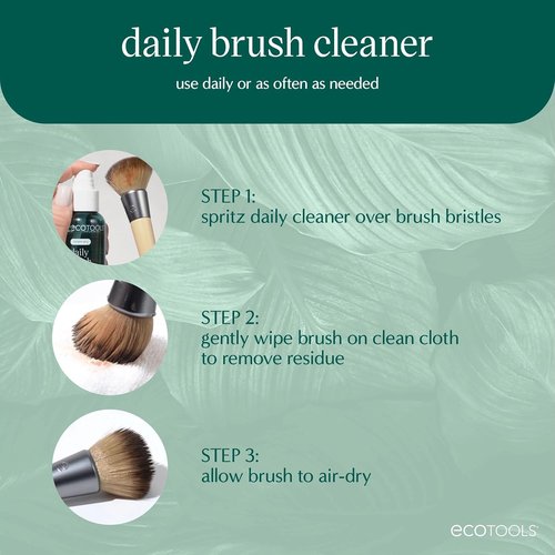 EcoTools Makeup Brush Cleanser Spray - Quick Drying, Fragrance-Free, Travel Size | 3 fl oz./89 ml, Vegan & Cruelty-Free