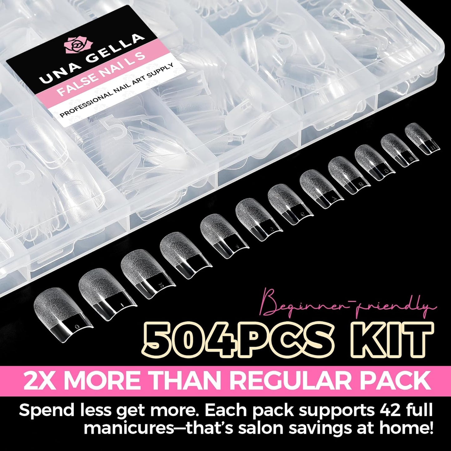 UNA GELLA Gel Nail Glue, Solid Nails Gl ue Gel 40g Lamp Curing Needed Soak Off G LUE Strong Nail G LUE G el for Acrylic Fake Nails Tips Extension Press On Nails for Gelly Tips