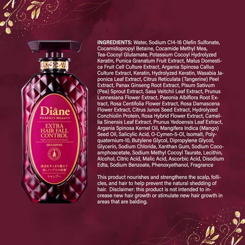 Moist Diane Anti Hair Loss Shampoo and Conditioner Set for Women & Men, Hair Thickening Shampoo for Hair Fall by Argan Oil, Keratin, Ginseng Root, Wasabi Extract in Japan 30.4 Fl Oz HAIR FALL CONTROL