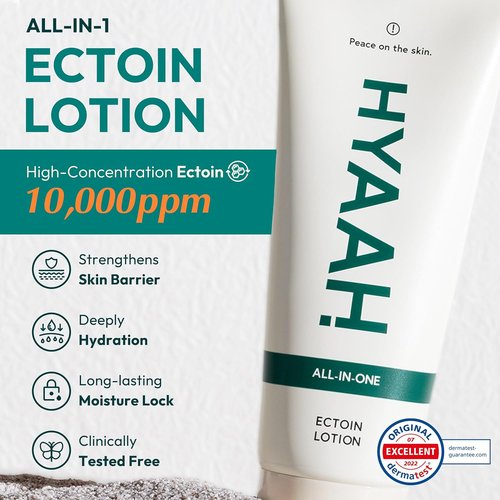 Ectoin Lotion by All-in-One | Korean Face Moisturizer with Ectoin, Squalane & Ceramide - Hydrating & Gentle for All Skin Types, 3.38 fl. oz.