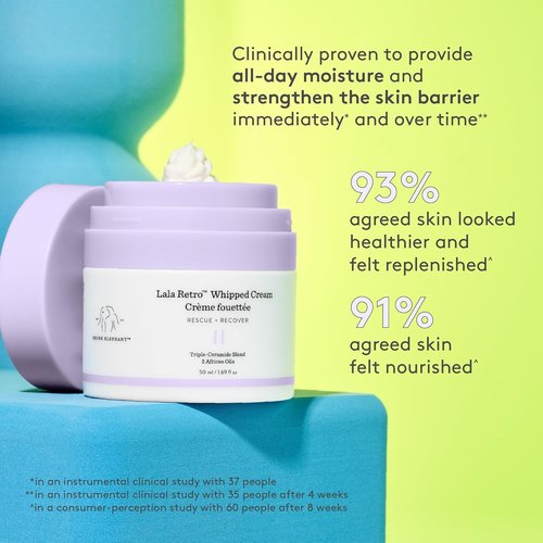 Drunk Elephant Lala Retro Whipped Cream - Hydrating Ceramide Moisturizer - 1.69 oz | Clean & Cruelty-Free