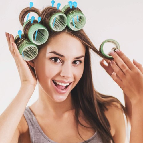 180 Pieces Brush Roller Pick Plastic Roller Pick Hair Curler Roller Pin for Hair Curling Styling Accessories for Christmas Valentine's Day Present(Blue)