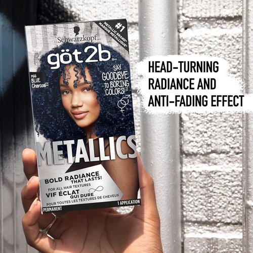 Got2B Metallics Permanent Hair Color - M66 Blue Charcoal | Vibrant Long-Lasting Color