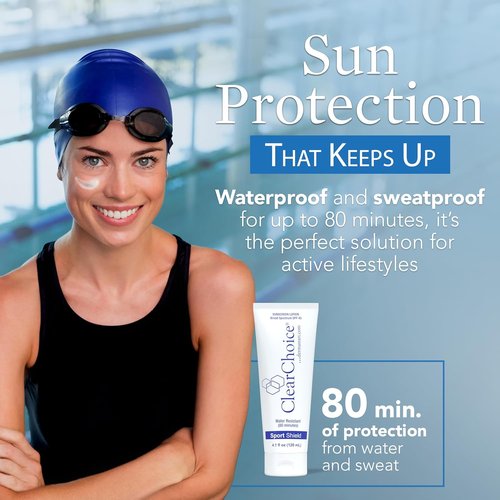 Clear Choice Sunscreen SPF 45 - Oil-Free, Zinc Oxide Formula, Water-Resistant, 4oz | No White Cast