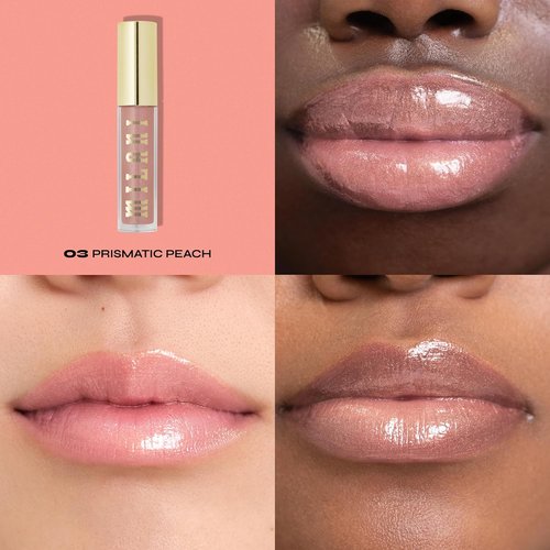 Milani Lip Gloss - Keep It Full Nourishing Lip Plumper with Hyaluronic Acid | Prismatic Peach (0.13 Fl. Oz.)