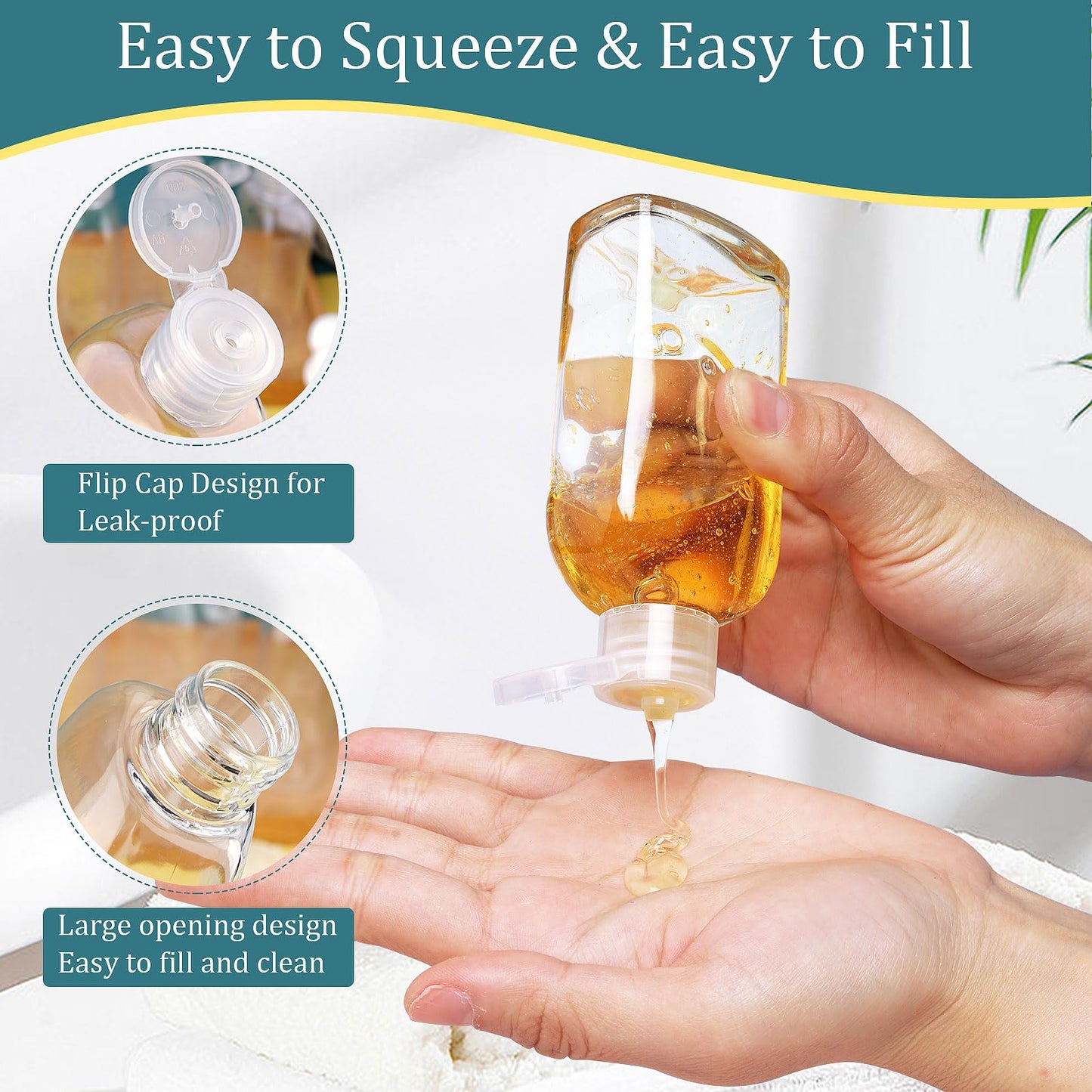 Cosywell Travel Bottles for Toiletries 10PCS Travel Shampoo and Conditioner Bottles TSA Approved Travel Size Containers Leakproof Plastic Cream Jars Refillable Cream Lotion Travel Essential Toiletrie