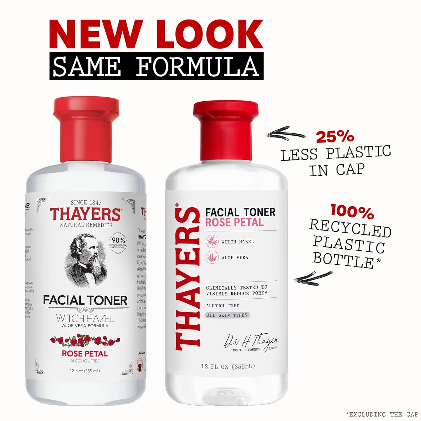 THAYERS Rose Petal Witch Hazel Facial Toner - Alcohol-Free, Soothing & Hydrating for All Skin Types | 12oz