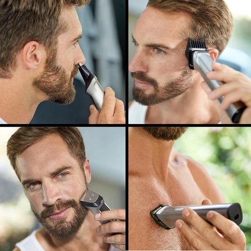 PHILIPS Multi Groomer 8000 Series - 21 Piece All-in-One Grooming Kit for Men | Precision Trimmer for Face, Head & Body