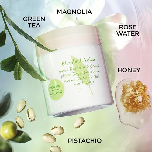Elizabeth Arden Green Tea Body Cream - Pistachio Crunch Honey Moisturizer for Dry Skin, 16.9 oz.
