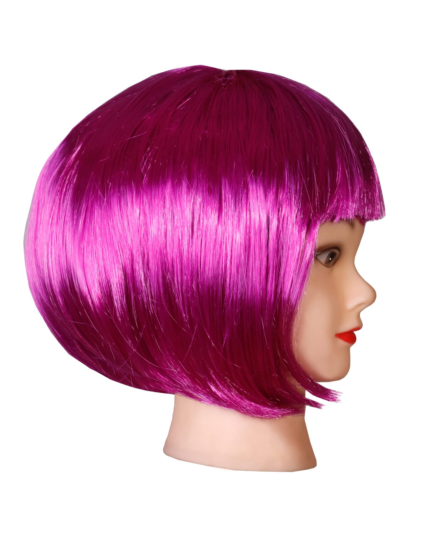 Matissa Short Straight 10" Bob Wig with Bangs Synthetic Fancy Dress Costume Halloween Party (Purple)