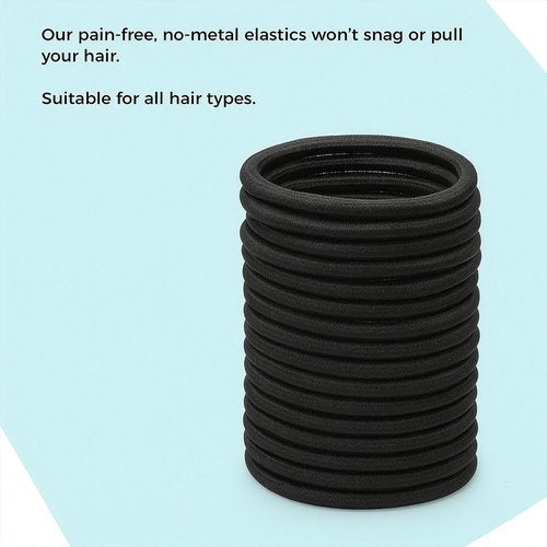 Goody Ultimate Daily Elastics Kit 48-Count | Ouchless No-Damage Hair Ties for Women & Men | 30 Black Elastics + 10 Neutral Seamless + 8 Black Seamless Ponytail Holders for All Hair Types