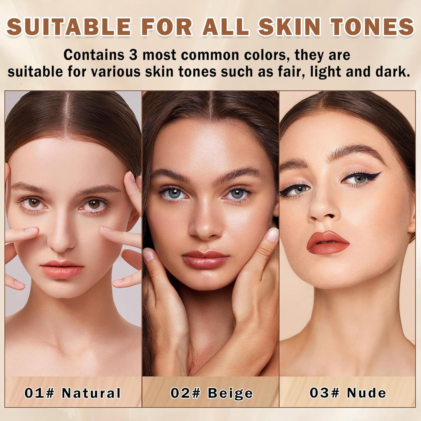 Skiennix Airbrush Foundation Makeup Spray - Full Coverage for Mature Skin | Long-Lasting & Waterproof (Natural/Warm Porcelain)