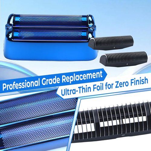 BaBylissPRO Replacement Shaver Foil & Cutter Heads - 2-Pack for FXONE BlackFX Double Foil Shaver | Durable Blue Design
