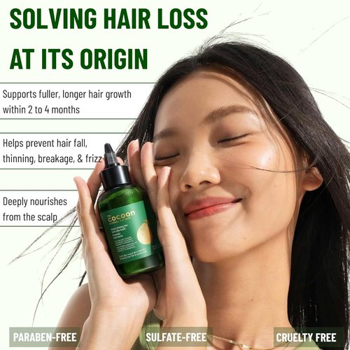 Cocoon Pomelo Grapefruit Oil Hair Tonic - Vegan Scalp Serum for Thinning & Damaged Hair | 4.73 fl oz