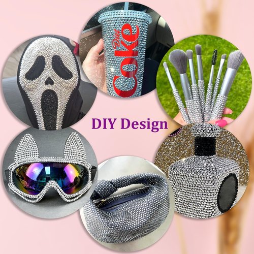 25000Pcs Resin Rhinestones for Crafting, Silver 2-6mm Mixed Sizes Non Hotfix Flatback Gems with 1Pcs Glue, Bedazzling Crystal for DIY Craft Clothing Mugs Tumblers Shoes Fabric Decor Nail Art