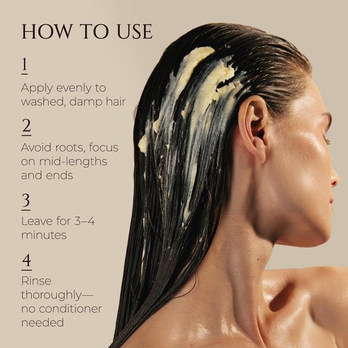 HADAT Golden Hour Express HAIR MASK – Premium Professional Hair Treatment with Pearl Powder – Hydration for Dry Damaged Hair – Nourishing Oils – Split Ends – Salon Quality – Made in Israel, 9.47 Fl Oz