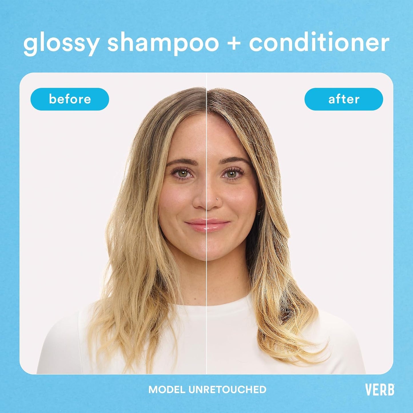 VERB Glossy Conditioner - Conditions, Detangles & Adds High Shine for Thick Coarse Hair - Vegan & Sulfate-Free