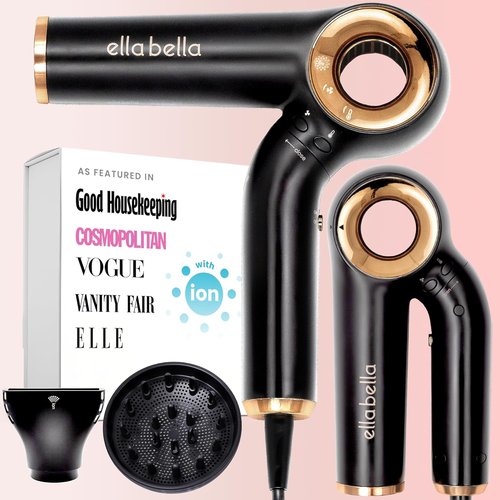 ELLA BELLA® Ionic Hair Dryer - Foldable Design for Travel | Intelligent Heat Control & Rapid Drying