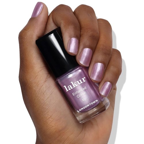 LONDONTOWN Lakur Nail Polish - Non-Toxic, Chip-Resistant Formula | Shimmery Glittery Purple, Amethyst on Ice, 0.40 fl oz
