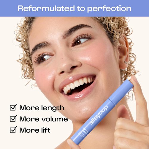 Alleyoop Tubing Mascara Black - Long-Lasting, Smudge-Proof Formula with Biotin & Peptides | 8 mL Full Size
