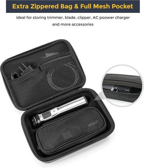 ProCase Hard Carrying Case for Norelco Multigroom Series 7000 | Protects Men's Electric Trimmer - Black