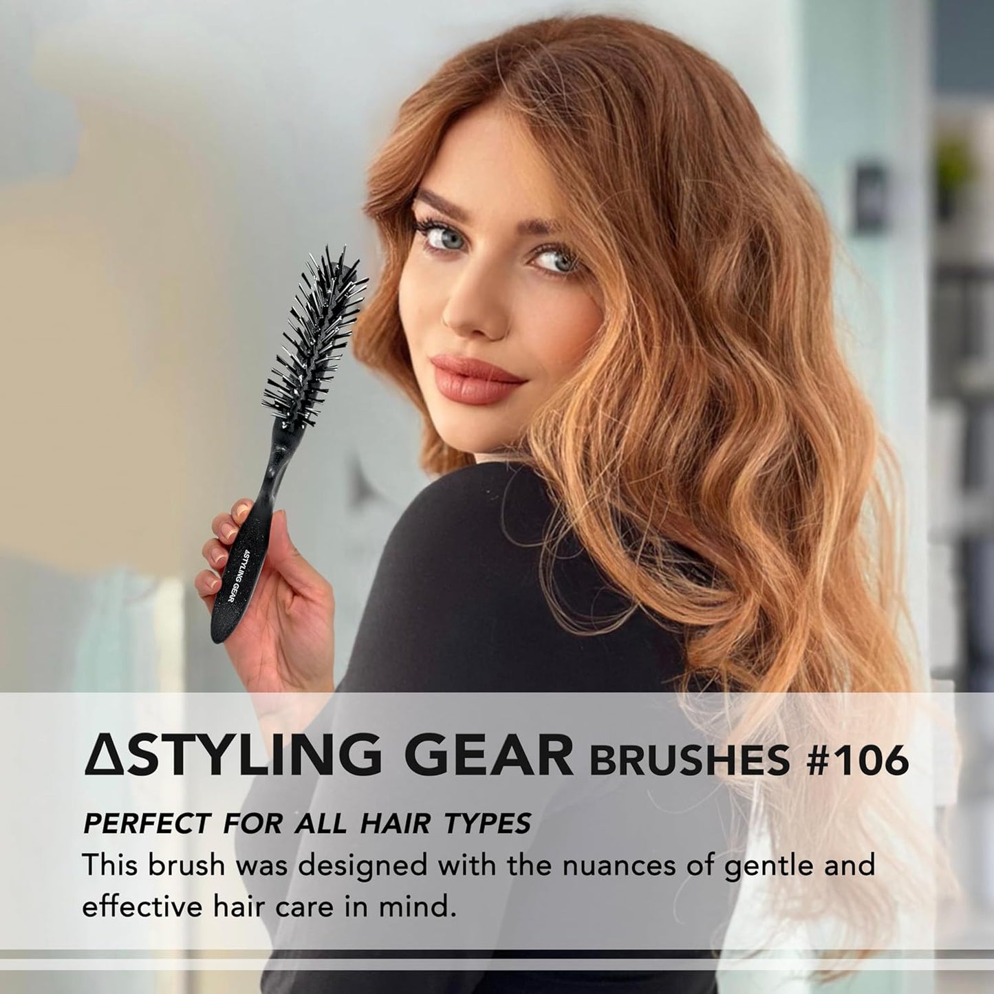 Styling Gear SG106 Hair Brush - 5 Row Slick Back & Teasing Brush for Effortless Styling | Black