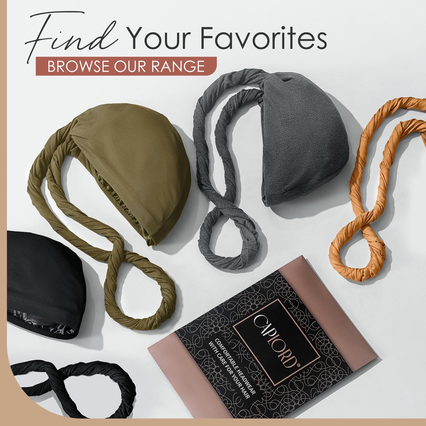CAPLORD Silk Durag Satin Lined Halo Turban Head Wrap Pre-Tied Skull Cap for Men and Women Sleeping Bonnet Hair Cover Chemo Hair Loss Hat Night Bonnet Olive Green