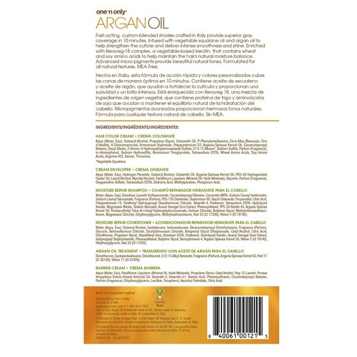 One 'N Only Fast 10 Permanent Hair Color Kit - Moisturizing Hair Dye with Argan Oil | Natural Very Black (1N)